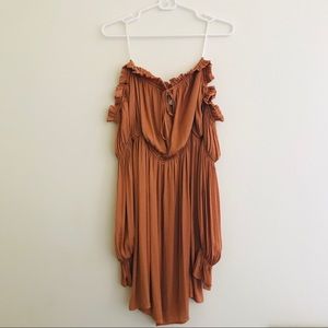 Light orange off shoulder gypsy dress